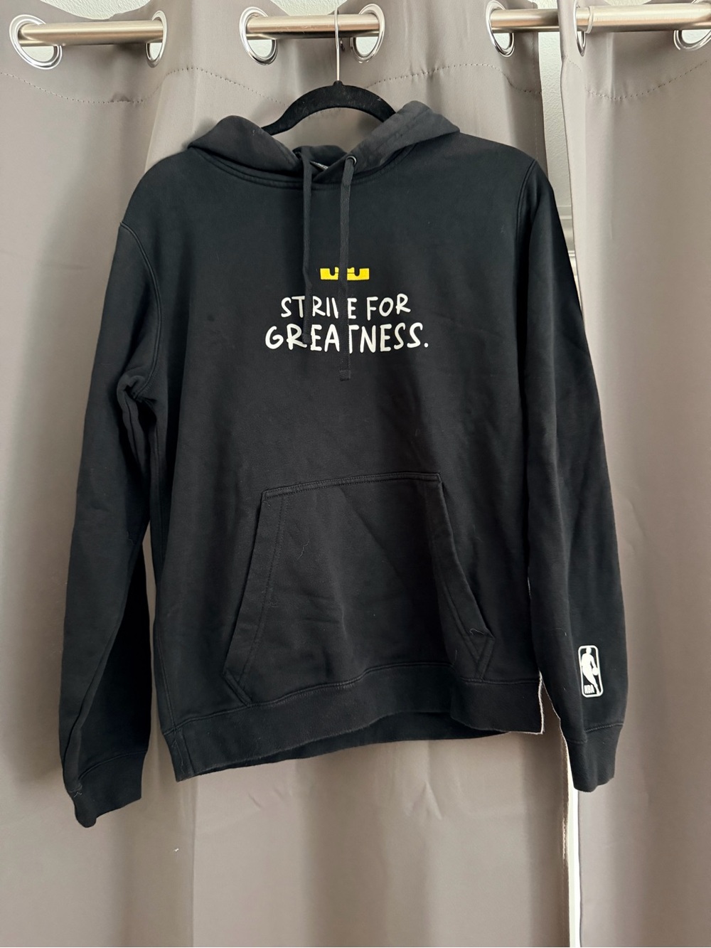 Nike LeBron James  'Strive for Greatness' Crewneck Hoodie with Yellow Accent